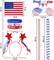 132 Pcs Patriotic Party Favors, 4th of July Accessories Include Headbands Glasses Necklaces Flags Bracelets